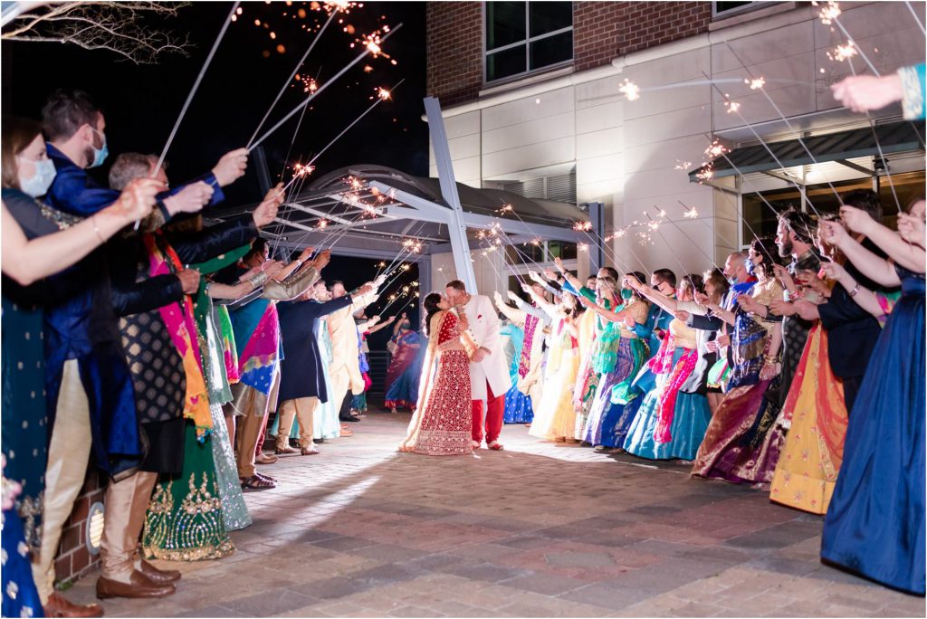 Exterior photos during sparkler exit at Harborside East