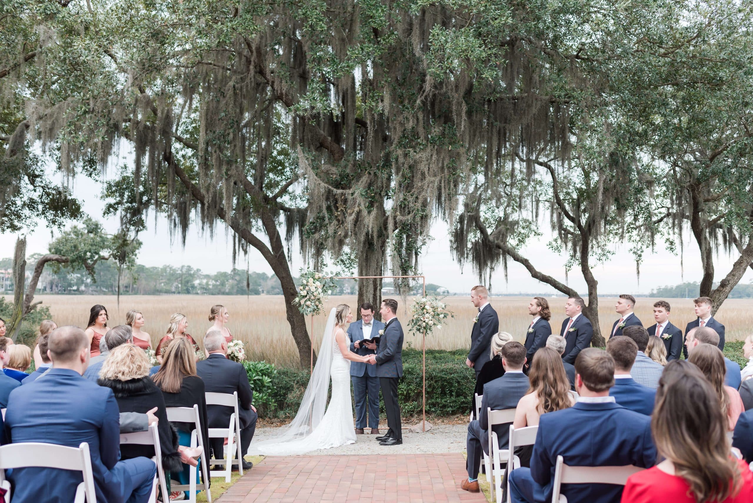 Wedding Ceremony outside at Creek Club at I'on