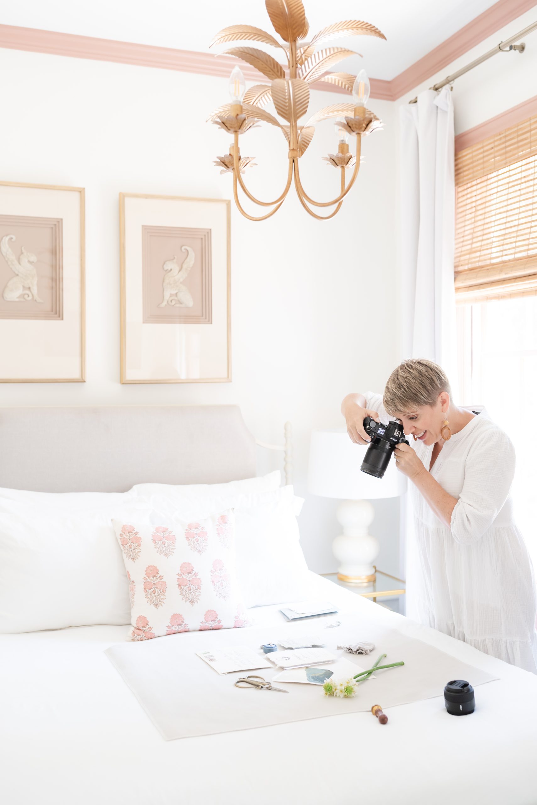 Wedding photographer photographing wedding details