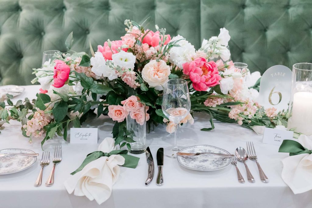 centerpiece on wedding reception table